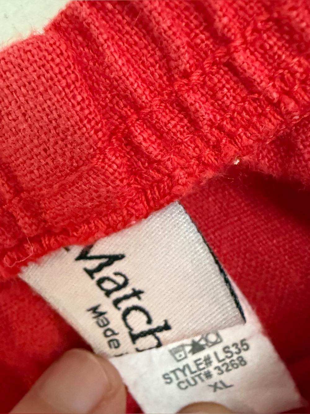 Match Point Vintage Red 100% Linen Ruffle Hem Maxi Skirt Made in USA Size XL - Picture 5 of 7